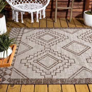 Marokko Diamond Tribal Medallion Indoor/outdoor Area Rug